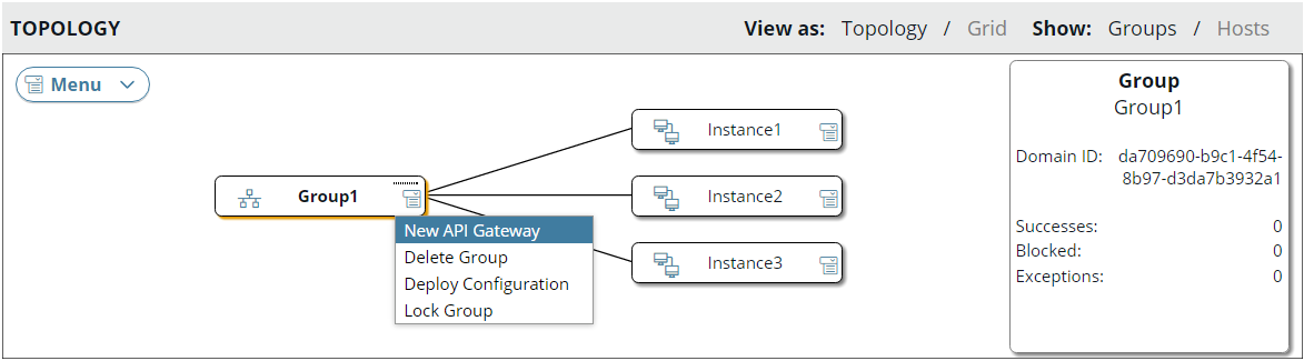 Manage groups in API Gateway Manager