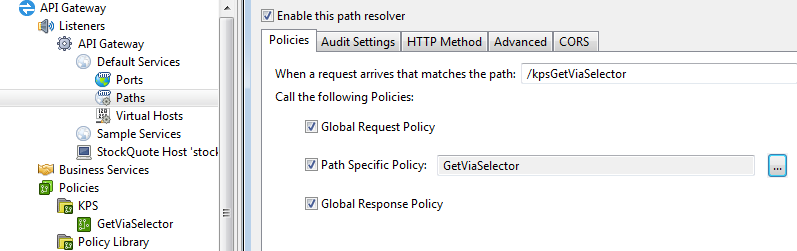 Create a path to the test policy