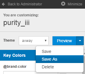 API Portal customize color screen
