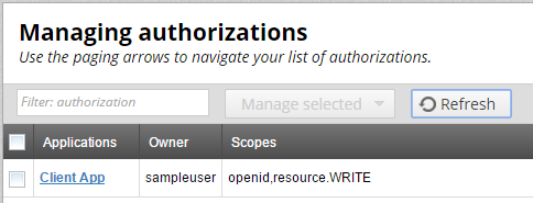 Manage OAuth authorizations