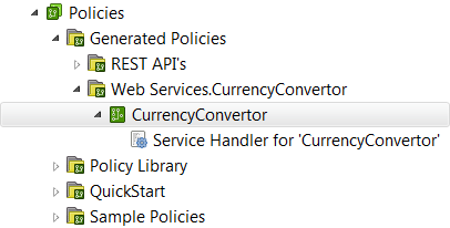 Generated policies for web service