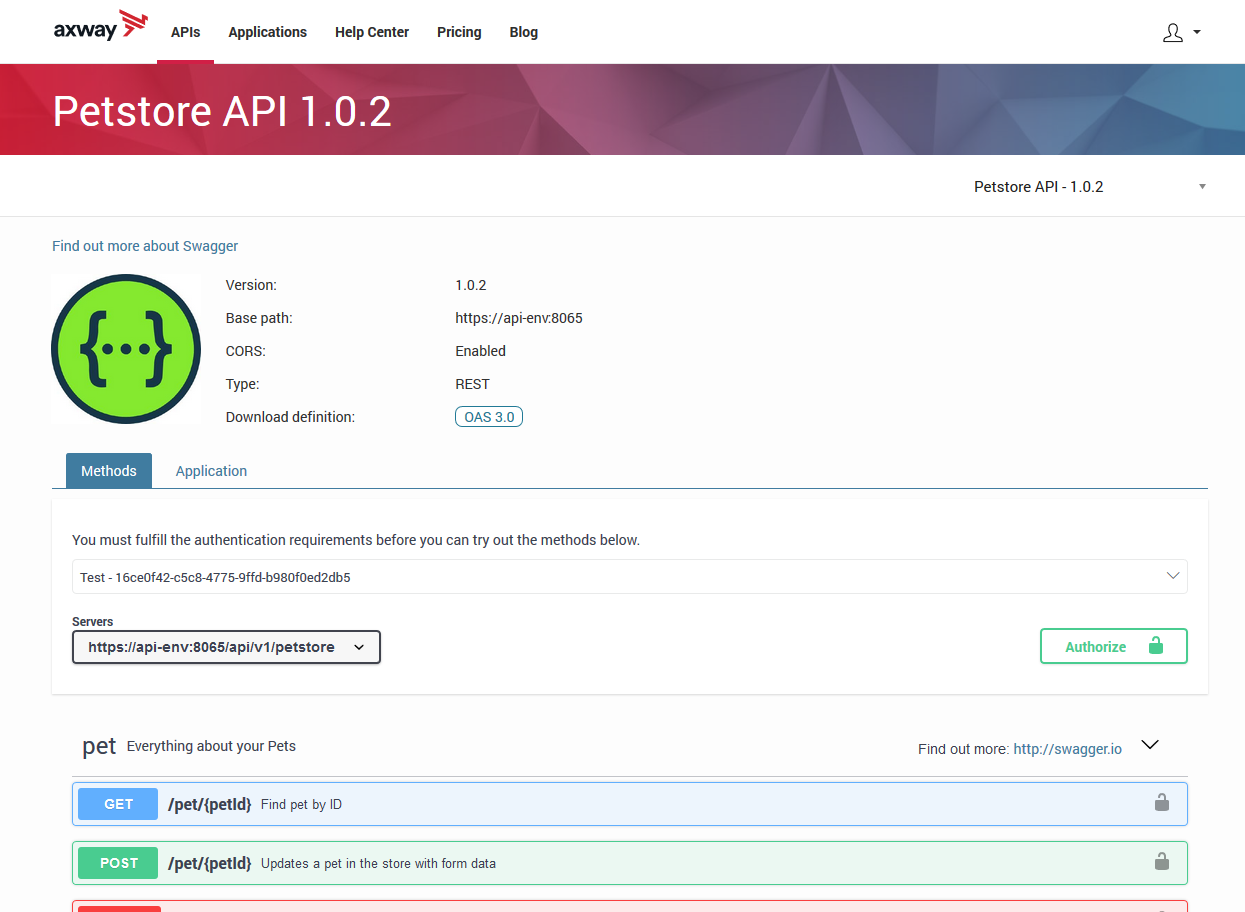 API-Portal API view