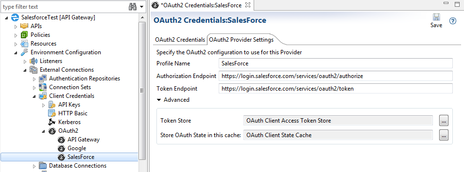 OAuth provider settings for Salesforce.com