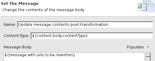 Example Set Message filter