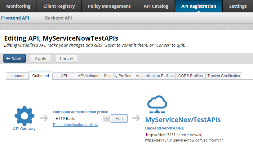 Virtualized ServiceNow API