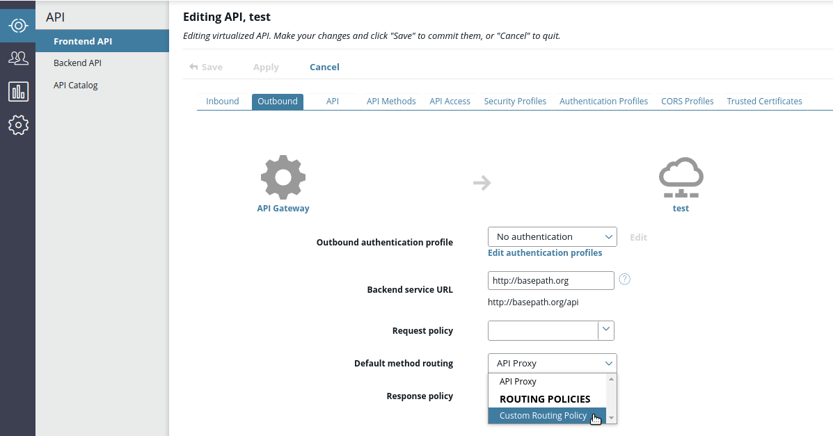 Configure custom routing policy in API Manager