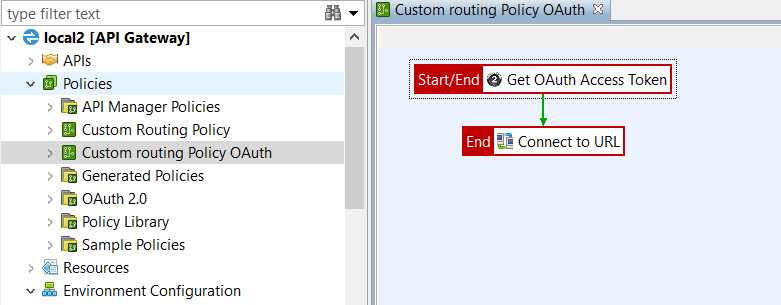 Create custom routing policy using OAuth in Policy Studio