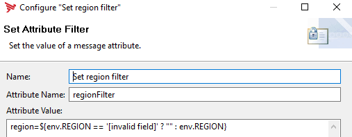Set Region Filter Details